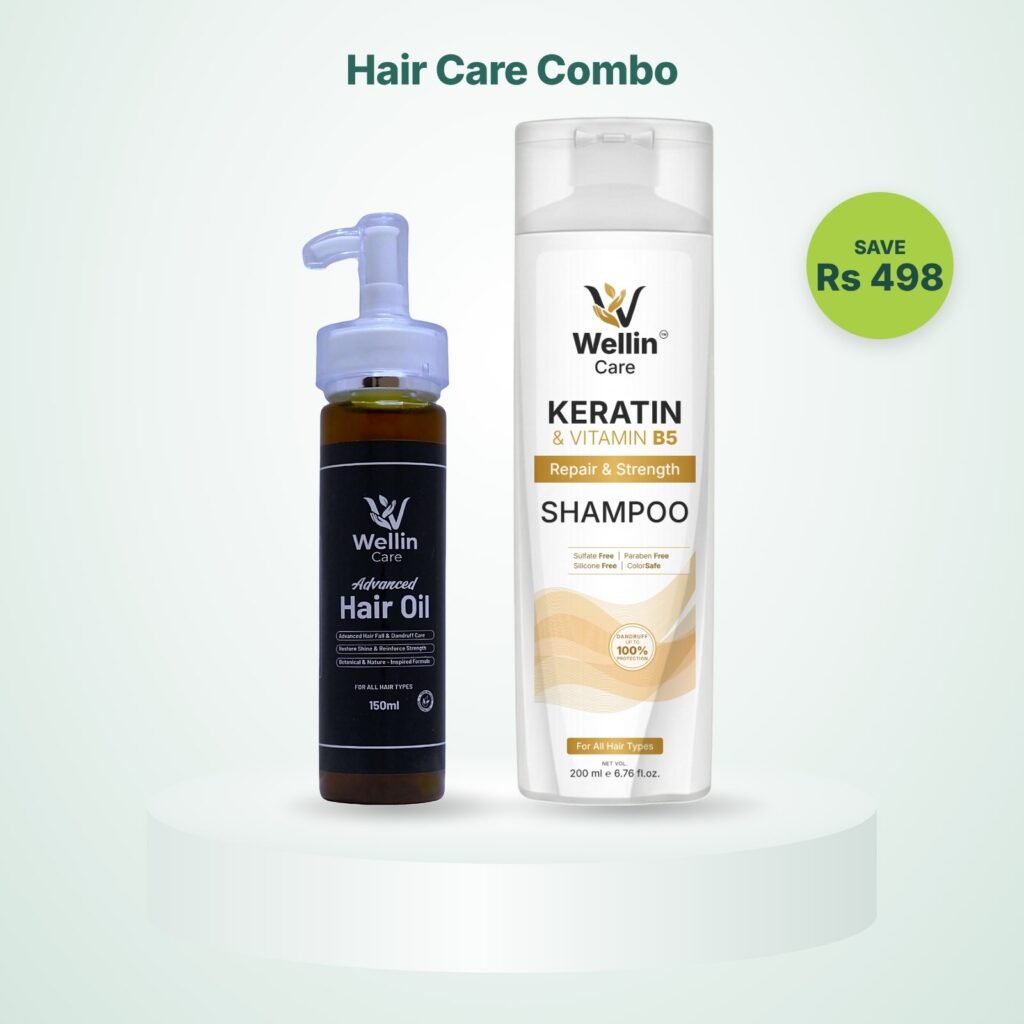 Hair oil and keratin shampoo combo